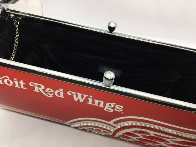 NHL Detroit Red Wings RARE Little Earth Fender Flare Swarovski Crystals Purse